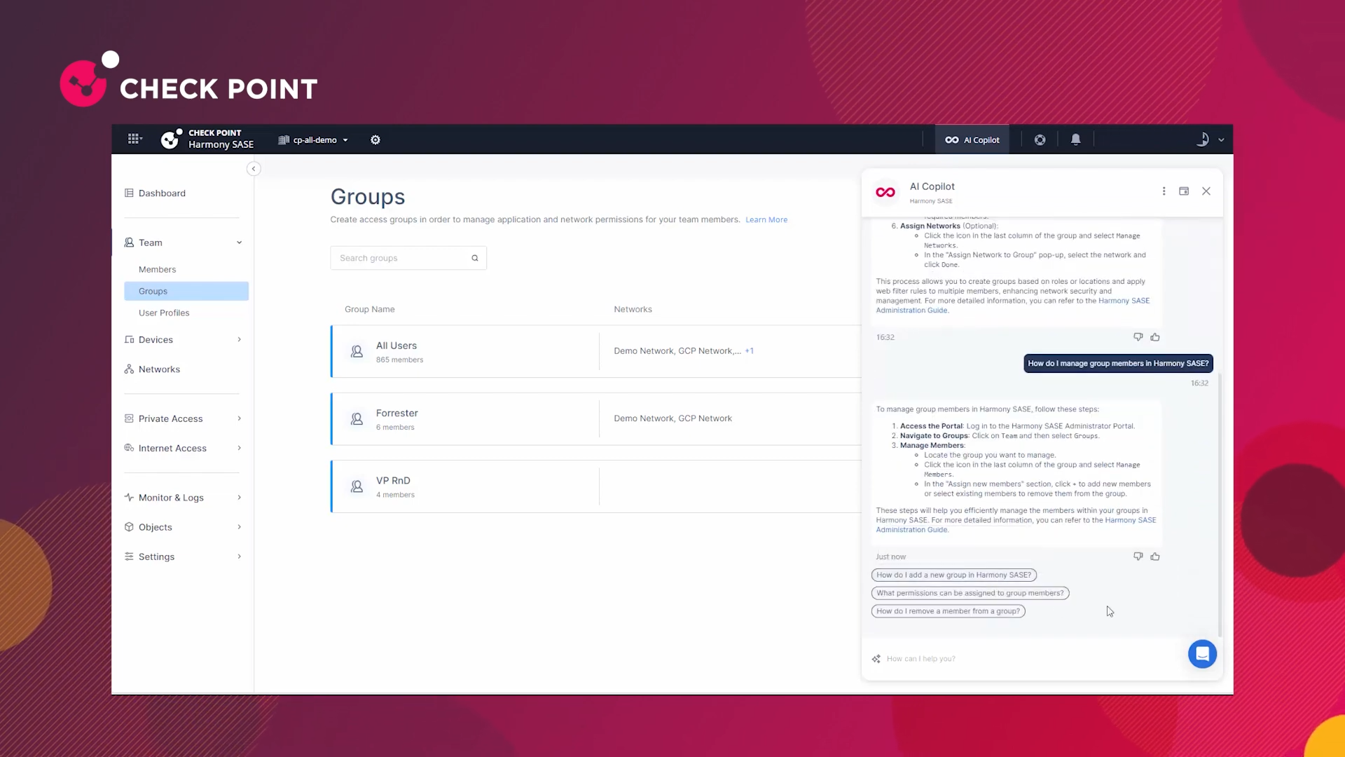 AI Copilot for Harmony SASE